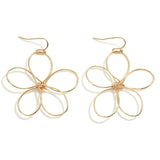 Flower Dangle Earrings - Gold - Lace and Grace Boutique