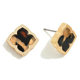 Cheetah Clover Stud Earrings