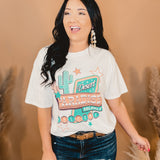 Desert Paradise Hotel Graphic Tee - White