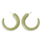Solid Color Hoop Earrings - Olive - Lace and Grace Boutique