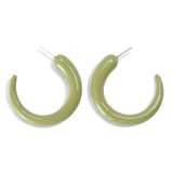 Solid Color Hoop Earrings - Olive - Lace and Grace Boutique