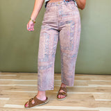 Vintage Floral Tapestry Printed Barrel Pants - Multi