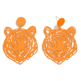 Tiger Drop Earrings - Orange