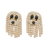 Rhinestone Tassel Ghost Drop Earrings