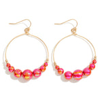 Pearlescent Beaded Earrings - Pink - Lace and Grace Boutique