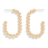 Fused Gold Beaded Hoop Earrings