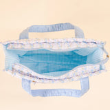 The Everyday Quilted Tote Bag - Petal Parade Blue - Lace and Grace Boutique