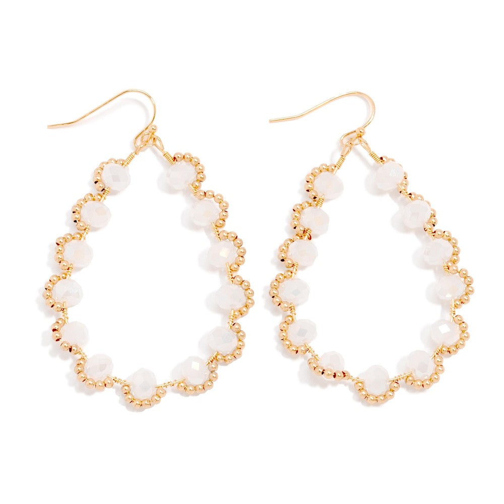 On A Whim Teardrop Earrings - White - Lace and Grace Boutique