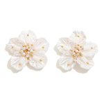 Pearlescent Beaded Earrings - White - Lace and Grace Boutique