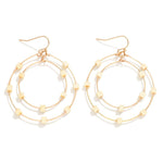 Layered Wire Hoop Drop Earrings - Lace and Grace Boutique