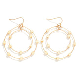 Layered Wire Hoop Drop Earrings - Lace and Grace Boutique