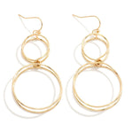 Gold Linked Layered Hoop Drop Earrings - Lace and Grace Boutique