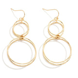 Gold Linked Layered Hoop Drop Earrings - Lace and Grace Boutique