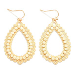 Gold Scalloped Teardrop Earrings - Lace and Grace Boutique