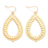 Gold Scalloped Teardrop Earrings - Lace and Grace Boutique