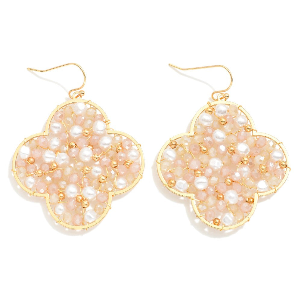 Beaded Clover Drop Earrings - Lace and Grace Boutique