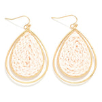 Gold Tone Metal Wire Raffia Earrings - Lace and Grace Boutique