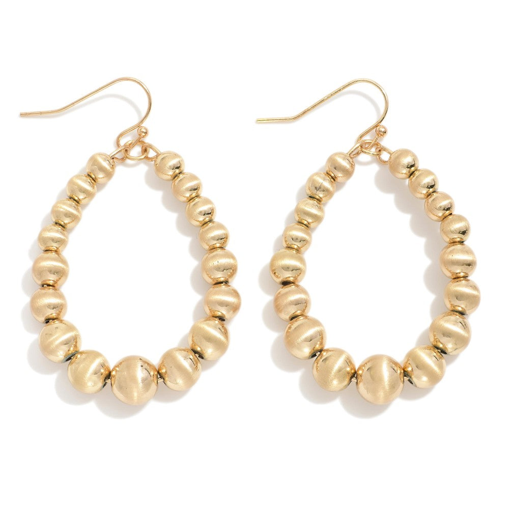 Gold Beaded Teardrop Earrings - Lace and Grace Boutique