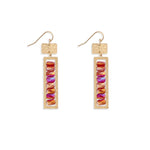Linked Beaded Rectangle Drop Earrings - Lace and Grace Boutique