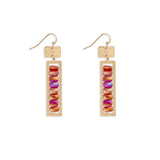 Linked Beaded Rectangle Drop Earrings - Lace and Grace Boutique