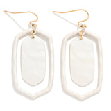 Geometric Layered Earrings - White
