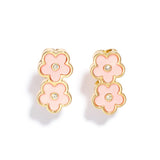 Double Flower Stud - Pink