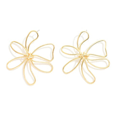 Knotted Flower Earrings - Gold - Lace and Grace Boutique