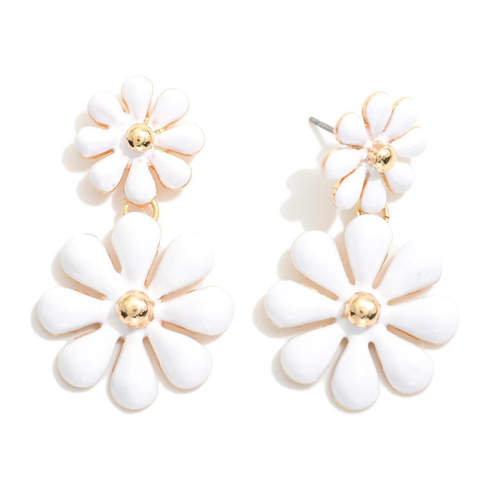 White Drop Flower Earrings - Lace and Grace Boutique