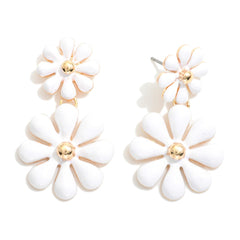White Drop Flower Earrings - Lace and Grace Boutique