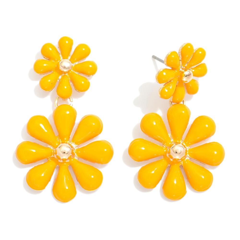 Yellow Drop Flower Earrings - Lace and Grace Boutique