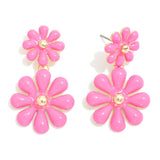 Pink Drop Flower Earrings - Lace and Grace Boutique