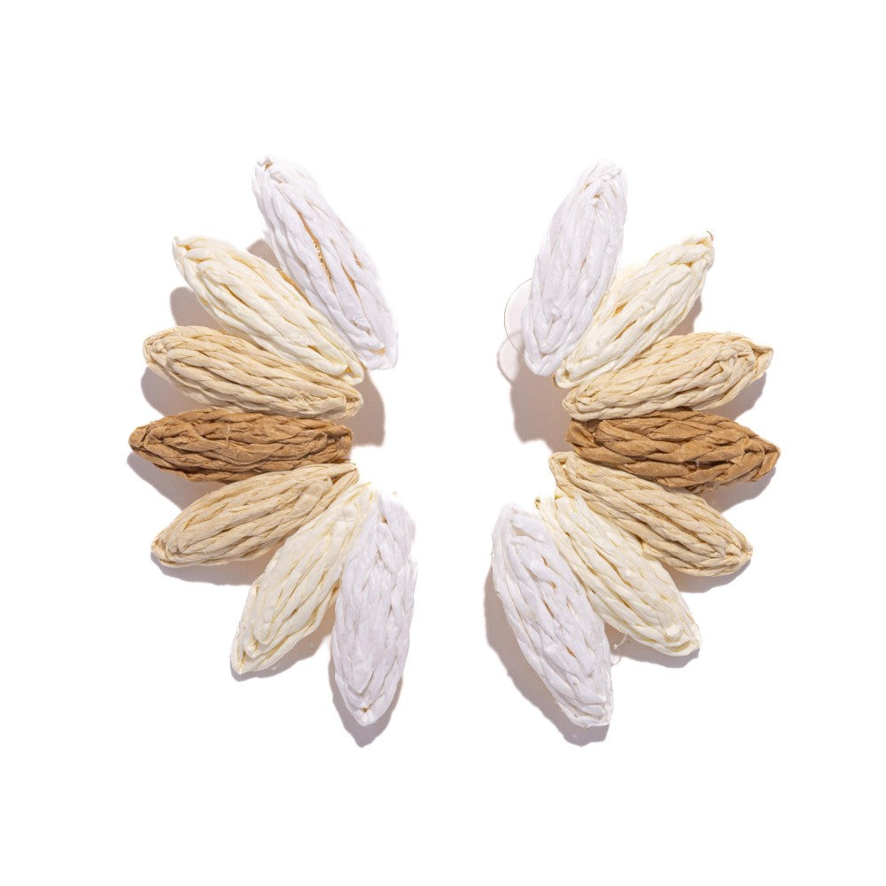 Raffia Fan Drop Earrings - Lace and Grace Boutique