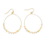 Pastel Beaded Hoop Drop Earrings - Lace and Grace Boutique