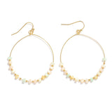 Pastel Beaded Hoop Drop Earrings - Lace and Grace Boutique
