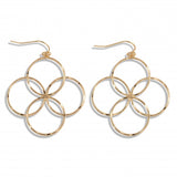 Gold Circle Petal Drop Earrings