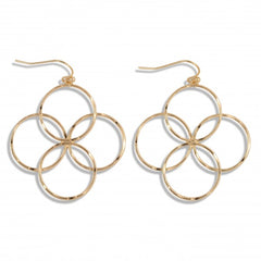 Gold Circle Petal Drop Earrings - Lace and Grace Boutique
