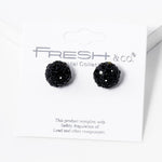 Black Rhinestone Ball Stud Earrings - Lace and Grace Boutique