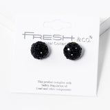 Black Rhinestone Ball Stud Earrings - Lace and Grace Boutique