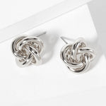 Knotted Stud Earrings - Silver - Lace and Grace Boutique