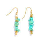Turquoise Stone Beaded Drop Earrings - Lace and Grace Boutique