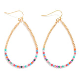 Beaded Teardrop Earrings - Rainbow - Lace and Grace Boutique