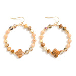Beaded Hoop Earrings - Brown Multi - Lace and Grace Boutique