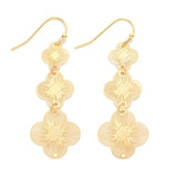 Linked Gold Clover Drop Earrings