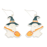 Stained Glass Witch Ghost Drop Earrings - Lace and Grace Boutique