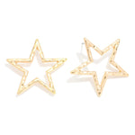 Hammered Star Drop Earrings - Lace and Grace Boutique