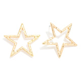 Hammered Star Drop Earrings - Lace and Grace Boutique
