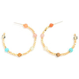 Multicolor Stone Beaded Hoop Earring