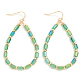 Emerald Beaded Teardrop Earrings