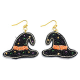 Beaded Witch Hat Drop Earrings - Lace and Grace Boutique