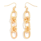 Chain Link Drop Earrings - Gold